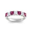 Load image into Gallery viewer, 2-carat-princess-cut-7-pink-sapphire-anniversary-band-in-white-gold-fdwb8008prgsadrpiangle5-2.00ct-nl-wg.jpg