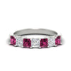 Load image into Gallery viewer, 2-carat-princess-cut-7-pink-sapphire-anniversary-band-in-white-gold-fdwb8008prgsadrpisleep-2.00ct-nl-wg.jpg
