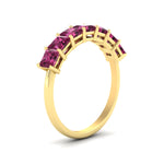 Load image into Gallery viewer, 2-carat-princess-cut-7-pink-sapphire-anniversary-band-in-yellow-gold-fdwb179prgsadrpiangle2-2.00ct-nl-yg.jpg