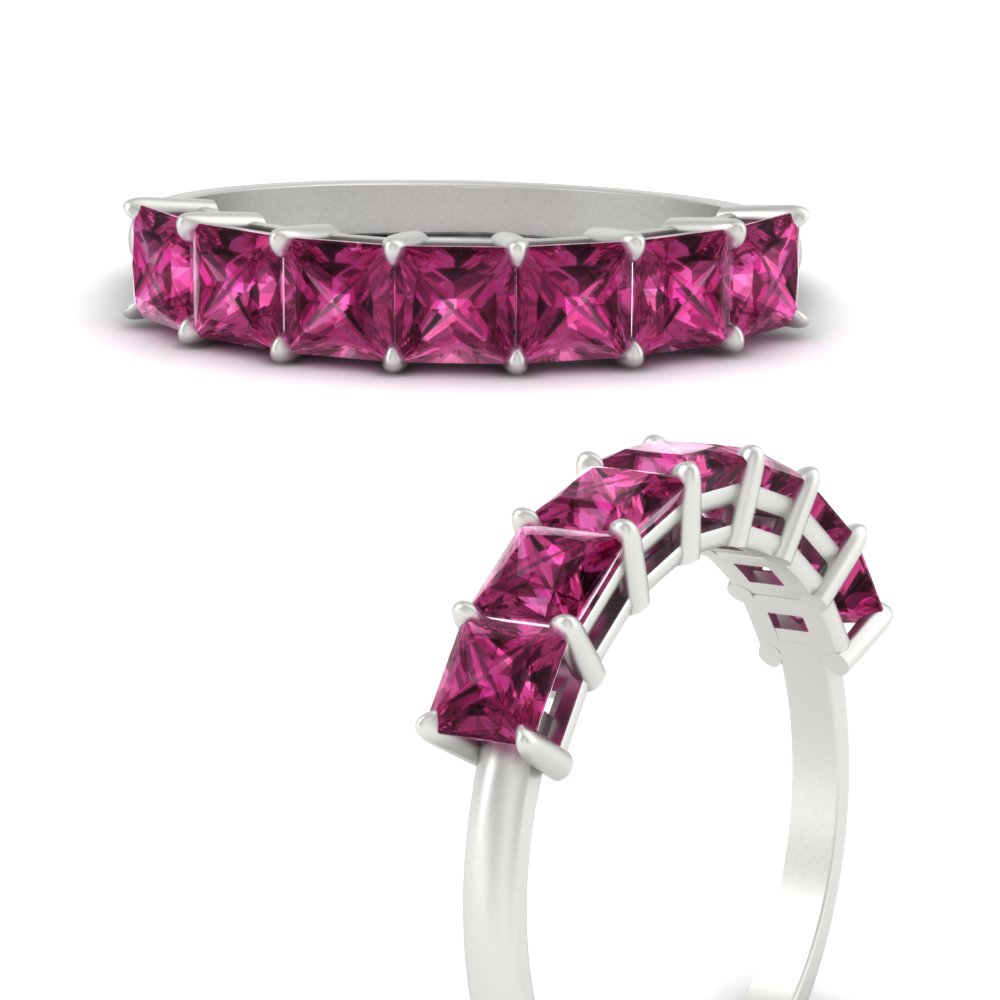 2 Carat Princess Cut 7 Diamond Wedding Band