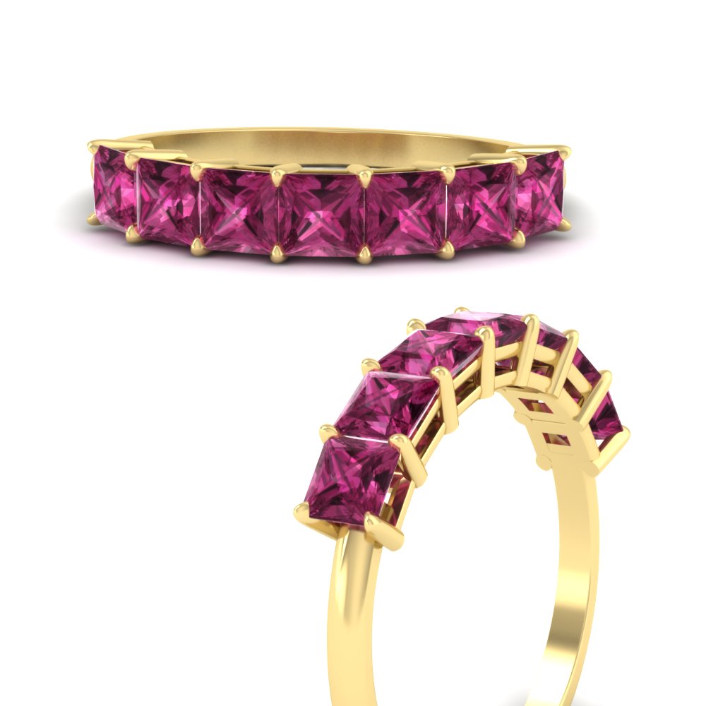 2 Carat Princess Cut 7 Diamond Wedding Band