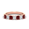 Load image into Gallery viewer, 2-carat-princess-cut-7-ruby-anniversary-band-in-rose-gold-fdwb8008prgrudrsleep-2.00ct-nl-rg.jpg