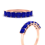 Load image into Gallery viewer, 2-carat-princess-cut-7-sapphire-anniversary-band-in-rose-gold-fdwb179prgsablangle3-2.00ct-nl-rg.jpg