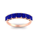 Load image into Gallery viewer, 2-carat-princess-cut-7-sapphire-anniversary-band-in-rose-gold-fdwb179prgsablangle5-2.00ct-nl-rg.jpg