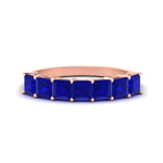 Load image into Gallery viewer, 2-carat-princess-cut-7-sapphire-anniversary-band-in-rose-gold-fdwb179prgsablsleep-2.00ct-nl-rg.jpg