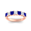 Load image into Gallery viewer, 2-carat-princess-cut-7-sapphire-anniversary-band-in-rose-gold-fdwb8008prgsablangle5-2.00ct-nl-rg.jpg