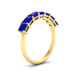 Load image into Gallery viewer, 2-carat-princess-cut-7-sapphire-anniversary-band-in-yellow-gold-fdwb179prgsablangle2-2.00ct-nl-yg.jpg