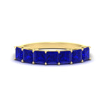 Load image into Gallery viewer, 2-carat-princess-cut-7-sapphire-anniversary-band-in-yellow-gold-fdwb179prgsablsleep-2.00ct-nl-yg.jpg