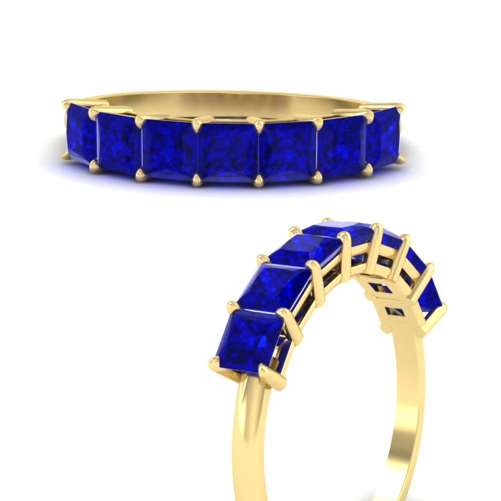 2 Carat Princess Cut 7 Diamond Wedding Band