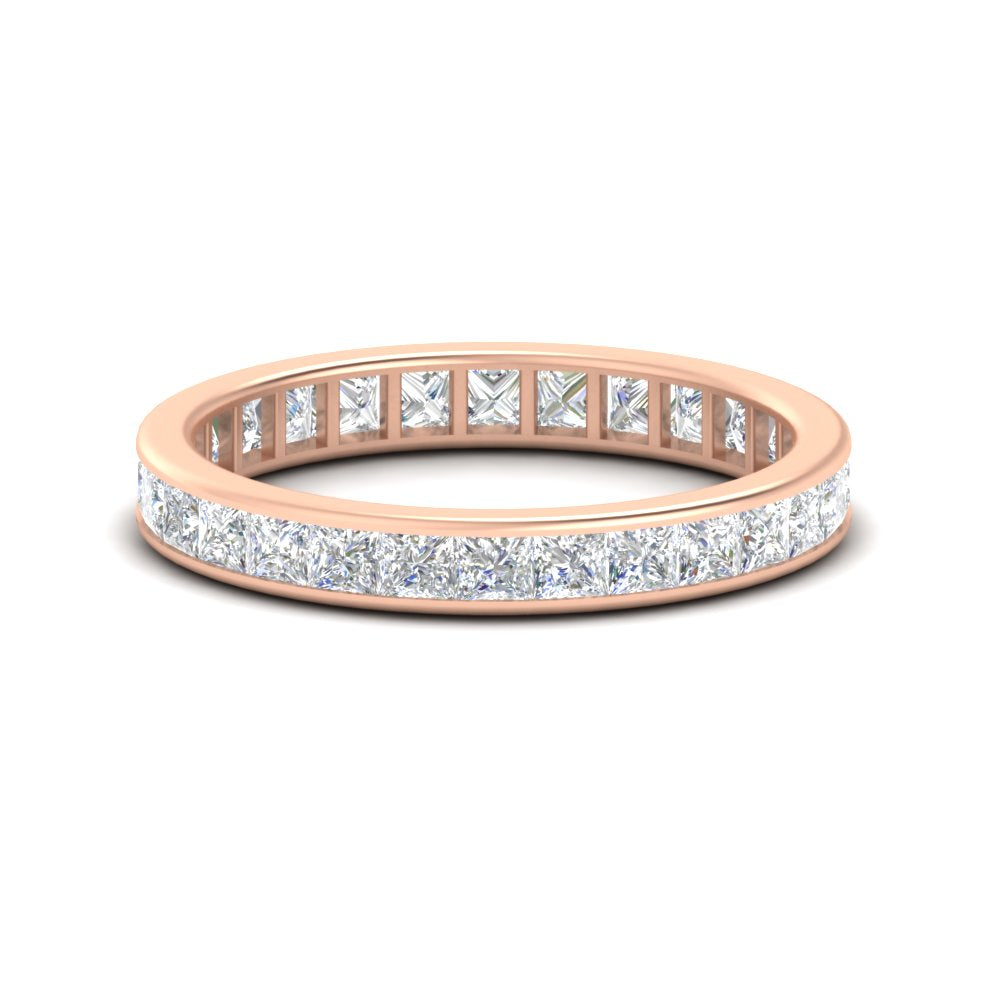 2 Carat Princess Cut Channel Set Diamond Band
