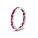 Load image into Gallery viewer, 2-carat-princess-cut-channel-set-pink-sapphire-wedding-band-in-white-gold-FDEWB160PRBGSADRPIANGLE2-2.00CT-NL-WG.jpg?v=1766128416