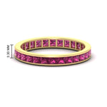 Load image into Gallery viewer, 2-carat-princess-cut-channel-set-pink-sapphire-wedding-band-in-yellow-gold-FDEWB160PRBGSADRPI-2.00CT-NL-YG-HW.jpg?v=1766128416