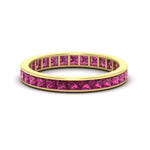 Load image into Gallery viewer, 2-carat-princess-cut-channel-set-pink-sapphire-wedding-band-in-yellow-gold-FDEWB160PRBGSADRPI-2.00CT-NL-YG.jpg?v=1766128416
