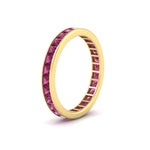 Load image into Gallery viewer, 2-carat-princess-cut-channel-set-pink-sapphire-wedding-band-in-yellow-gold-FDEWB160PRBGSADRPIANGLE2-2.00CT-NL-YG.jpg?v=1766128416