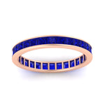 Load image into Gallery viewer, 2-carat-princess-cut-channel-set-sapphire-wedding-band-in-rose-gold-FDEWB160PRBGSABLANGLE5-2.00CT-NL-RG.jpg?v=1766128415