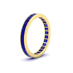 Load image into Gallery viewer, 2-carat-princess-cut-channel-set-sapphire-wedding-band-in-yellow-gold-FDEWB160PRBGSABLANGLE2-2.00CT-NL-YG.jpg?v=1766128416