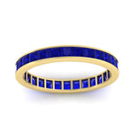 Load image into Gallery viewer, 2-carat-princess-cut-channel-set-sapphire-wedding-band-in-yellow-gold-FDEWB160PRBGSABLANGLE5-2.00CT-NL-YG.jpg?v=1766128416