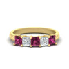 Load image into Gallery viewer, 2-carat-princess-cut-five-stone-pink-sapphire-anniversary-ring-in-yellow-gold-fdwb8008prgsadrpisleep-2.00ct-nl-yg.jpg
