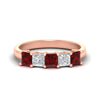 Load image into Gallery viewer, 2-carat-princess-cut-five-stone-ruby-anniversary-ring-in-rose-gold-fdwb8008prgrudrsleep-2.00ct-nl-rg.jpg