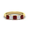 Load image into Gallery viewer, 2-carat-princess-cut-five-stone-ruby-anniversary-ring-in-yellow-gold-fdwb8008prgrudrsleep-2.00ct-nl-yg.jpg