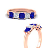 Load image into Gallery viewer, 2-carat-princess-cut-five-stone-sapphire-anniversary-ring-in-rose-gold-fdwb8008prgsablangle3-2.00ct-nl-rg.jpg