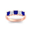 Load image into Gallery viewer, 2-carat-princess-cut-five-stone-sapphire-anniversary-ring-in-rose-gold-fdwb8008prgsablangle5-2.00ct-nl-rg.jpg