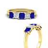 Load image into Gallery viewer, 2-carat-princess-cut-five-stone-sapphire-anniversary-ring-in-yellow-gold-fdwb8008prgsablangle3-2.00ct-nl-yg.jpg