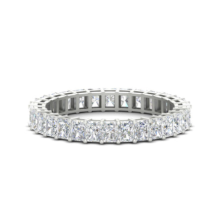 Radiant Cut Diamond Basket Prong Eternity Wedding Band