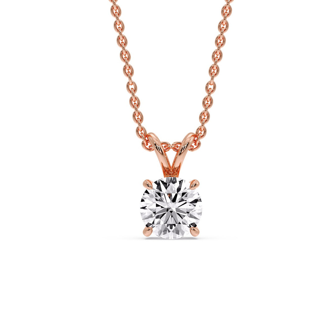 Round 4 Prong Solitaire Pendant