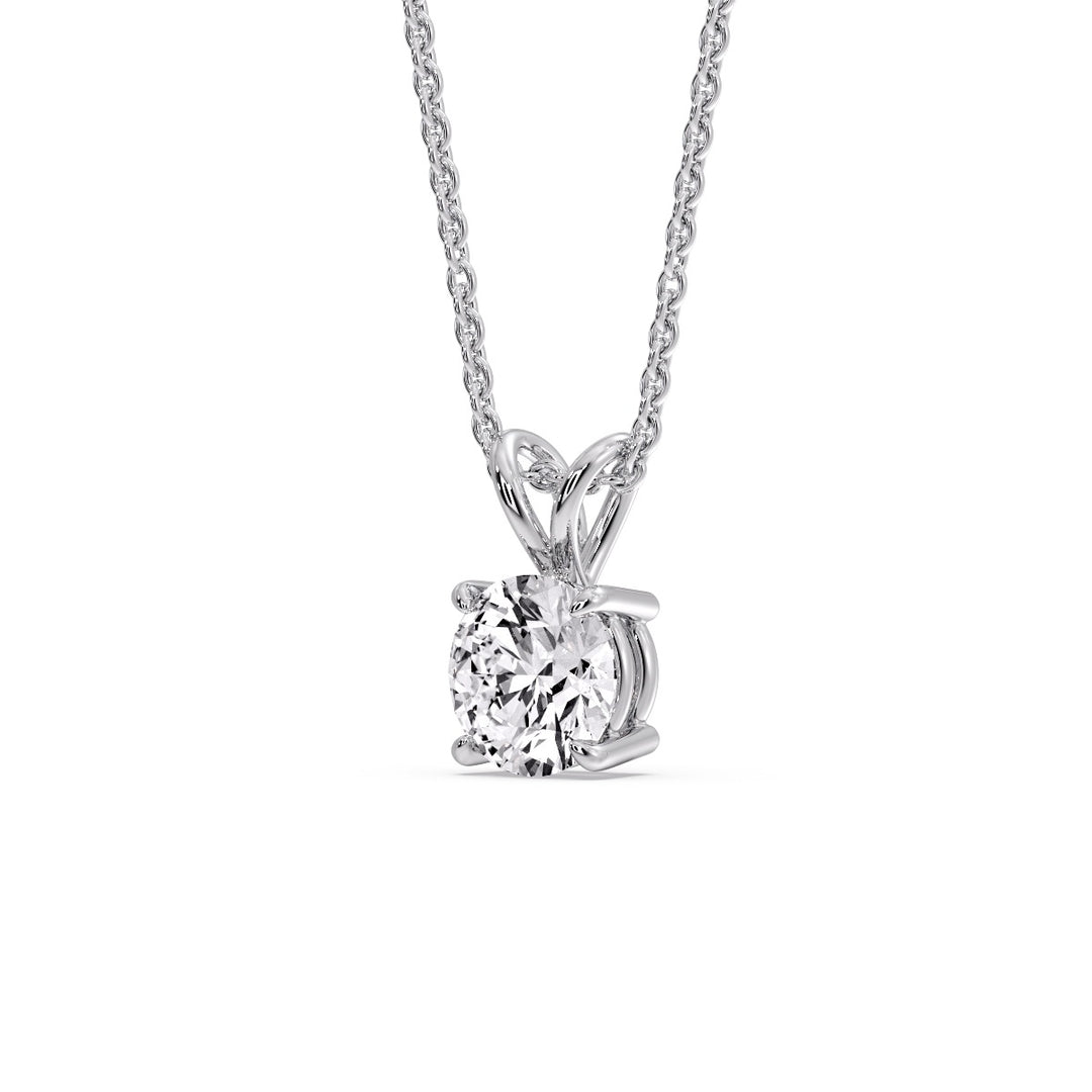 Round 4 Prong Solitaire Pendant