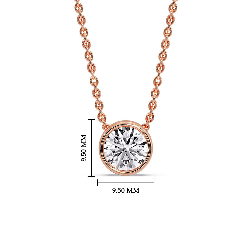 2 Carat Round Bezel Solitaire Diamond Pendant