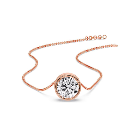 2 Carat Round Bezel Solitaire Diamond Pendant