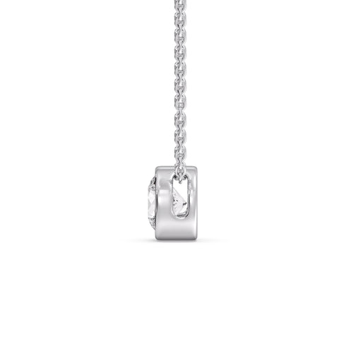 2 Carat Round Bezel Solitaire Diamond Pendant