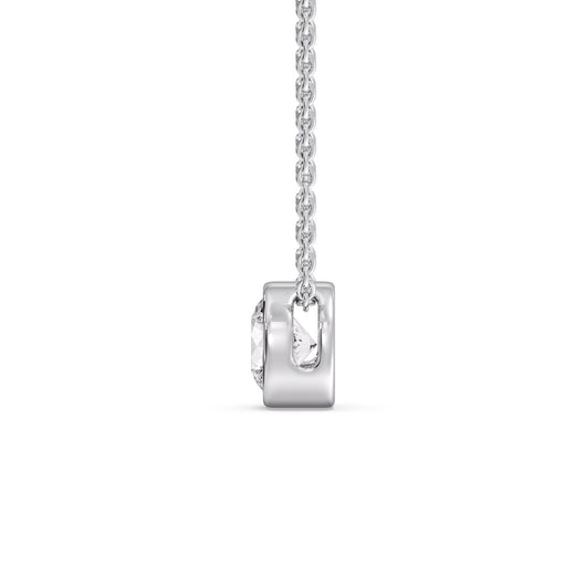 2 Carat Round Bezel Solitaire Diamond Pendant