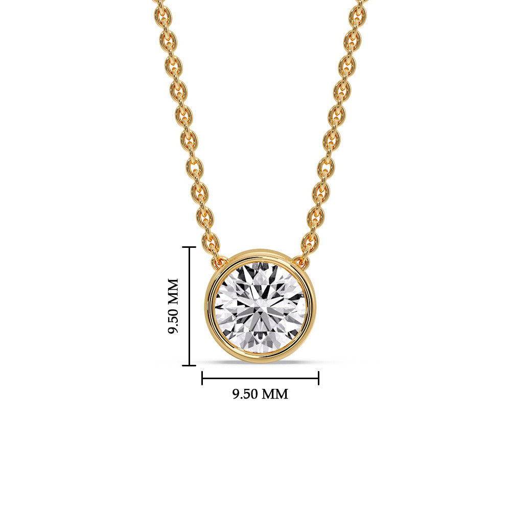 2 Carat Round Bezel Solitaire Diamond Pendant