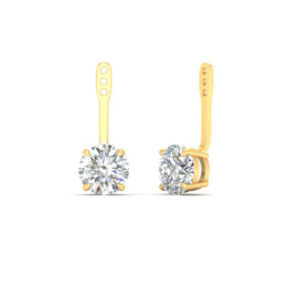 2 Carat Round Cut Diamond Earring Jacket