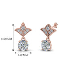 Load image into Gallery viewer, 2-carat-round-drop-antique-design-earring-in-14K-rose-gold-FDEAR8425-1.0CT-NL-RG
