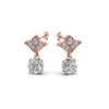 Load image into Gallery viewer, 2-carat-round-drop-antique-design-earring-in-14K-rose-gold-FDEAR8425-1.0CT-NL-RG