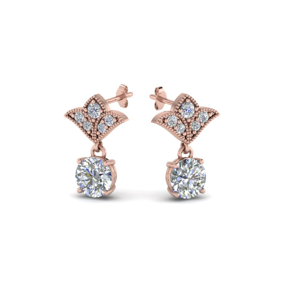 2-carat-round-drop-antique-design-earring-in-14K-rose-gold-FDEAR8425-1.0CT-NL-RG