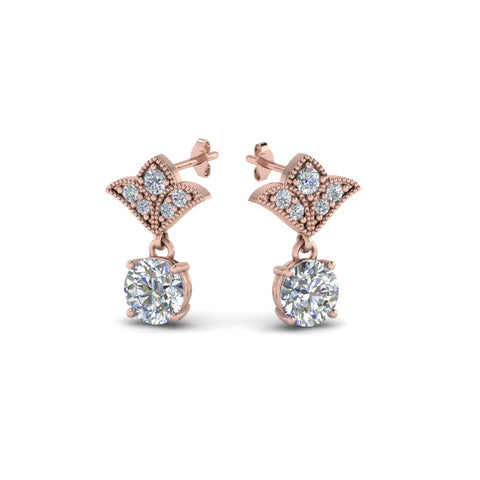 2-carat-round-drop-antique-design-earring-in-14K-rose-gold-FDEAR8425-1.0CT-NL-RG