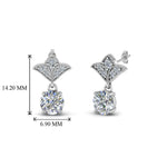 Load image into Gallery viewer, 2-carat-round-drop-antique-design-earring-in-14K-white-gold-FDEAR8425-1.0CT-NL-WG
