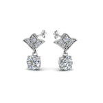 Load image into Gallery viewer, 2-carat-round-drop-antique-design-earring-in-14K-white-gold-FDEAR8425-1.0CT-NL-WG
