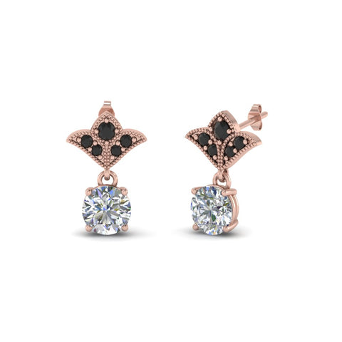2-carat-round-drop-antique-design-earring-with-black-diamond-in-14K-rose-gold-FDEAR8425-1.0CTGBLACK-NL-RG