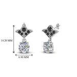 Load image into Gallery viewer, 2-carat-round-drop-antique-design-earring-with-black-diamond-in-14K-white-gold-FDEAR8425-1.0CTGBLACK-NL-WG
