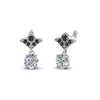 Load image into Gallery viewer, 2-carat-round-drop-antique-design-earring-with-black-diamond-in-14K-white-gold-FDEAR8425-1.0CTGBLACK-NL-WG