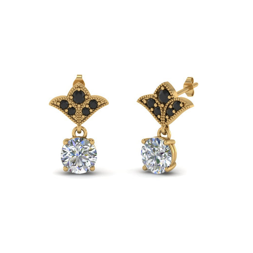 2-carat-round-drop-antique-design-earring-with-black-diamond-in-14K-yellow-gold-FDEAR8425-1.0CTGBLACK-NL-YG