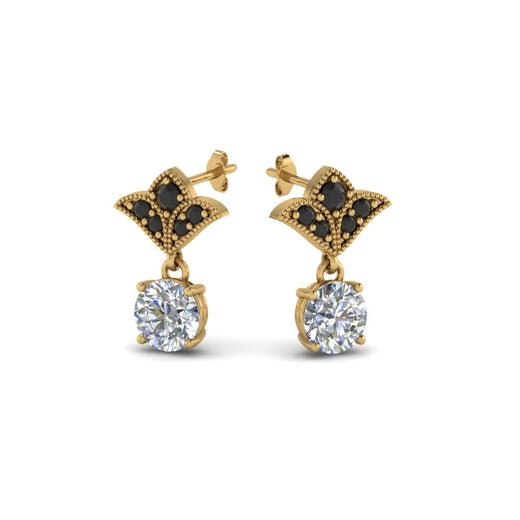 2-carat-round-drop-antique-design-earring-with-black-diamond-in-14K-yellow-gold-FDEAR8425-1.0CTGBLACK-NL-YG