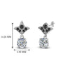 Load image into Gallery viewer, 2-carat-round-drop-antique-design-earring-with-black-diamond-in-950-Platinum-FDEAR8425-1.0CTGBLACK-NL-WG