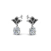 Load image into Gallery viewer, 2-carat-round-drop-antique-design-earring-with-black-diamond-in-950-Platinum-FDEAR8425-1.0CTGBLACK-NL-WG