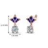 Load image into Gallery viewer, 2-carat-round-drop-antique-design-earring-with-blue-sapphire-in-14K-rose-gold-FDEAR8425-1.0CTGSABL-NL-RG